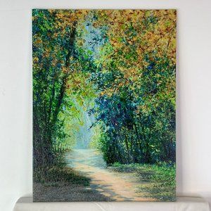 Shadows and Light - Acrylic Paint on Canvas Panel Landscape Painting (9x12)